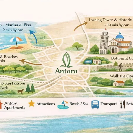 Apartamento Antara Cozy Near And Sea, With Private Parking Pisa